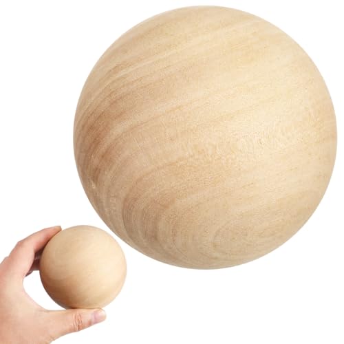 STOBOK Holzkugel Unvollendete Holzkugeln Weihnachten Bastelkugeln Ornamente für Bastel DIY Projekte Stopper Holzkugel 10cm Zum Basteln von STOBOK