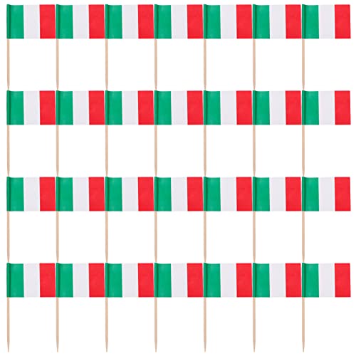 STOBOK Italien Country Toothpick Flags World Flag Sticks Internationale Zahnstocher Flaggen Mini Country Stick Cupcake Toppers 200Pcs von STOBOK