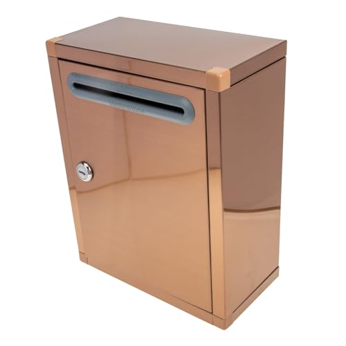 STOBOK Kasten Wahlurne Lagerung Postfach für wohltätige Zwecke safes the safe jausenbox metall schließblech malbox bürozubehör schließfachschrank org Bürobedarf Rostfreier Stahl Rose Gold von STOBOK