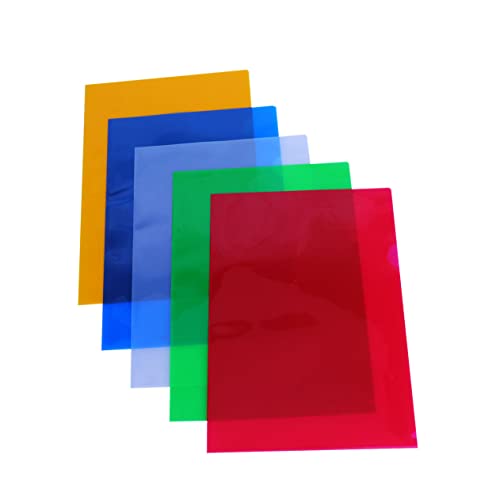 STOBOK Office-Dateiordner 20 Stück Farbige Aktenordner L-Typ Kunststoffordner Sichere Projekttaschen Papierordner Kunststoff-Aktenordner Transparente Jacke Praktischer Dokumentenordner von STOBOK