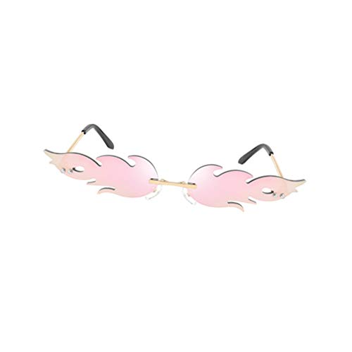 STOBOK Partybrille Flamme Sonnenbrille Rahmenlos Neuheit Brille Rosa Foto Prop Mode Party Spielzeug Kinder Erwaschener Frauen Damen Kostüm Zubehör Foto Requisiten von STOBOK