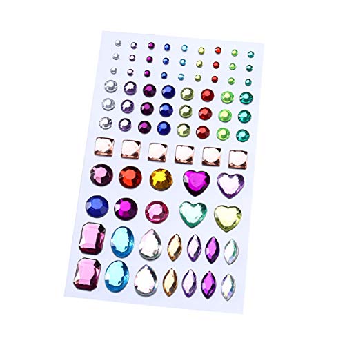 STOBOK Selbstklebende Acryl Kristallstrasssteine Bunte Schmucksteine Für Bastelprojekte Verschiedene Formen Für Scrapbooking Nail-art Und Kreative Dekorationen von STOBOK
