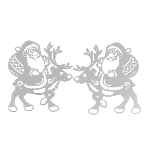 STOBOK Stanzformen aus Metall Scrapbooking-Stanzformen für Weihnachten schablone zur herstellung von weihnachtskarten weihnachtsmotiv weihnachtskarten basteln Präge stirbt Silver von STOBOK