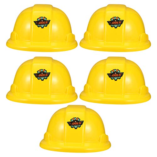 STOBOK Toy Construction Hard Hats: 5pcs Yellow Kids Party Cap Child Engineer Building Dress Up Hats Theme Favor Caps, toy Construction Worker Helmet for Kids von STOBOK