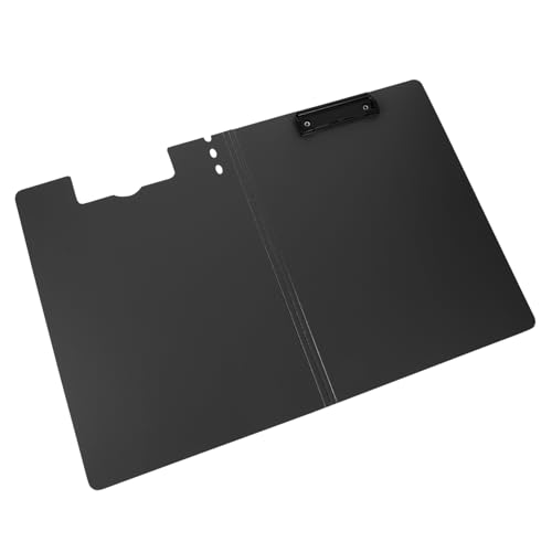 STOBOK a4 Ordner Klemmbrett mit Speicher Büroklammer Clip zur Dokumentenaufbewahrung Bleistiftskizze Zwischenablage Dateiordner-Zwischenablage Office-Dokumentenclip Dokumentclip PVC Black von STOBOK