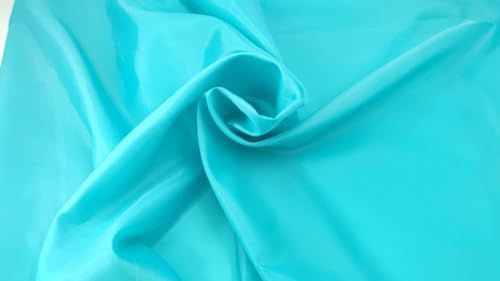 Stoff-Kollektion - Futterstoff Stoff Meterware aus Polyester - Leicht glänzender Innenfutterstoff, doppelseitig & 150cm breit – Ideal zum Nähen, für Bekleidung, als Dekostoff etc. - Türkis von Stoff-Kollektion
