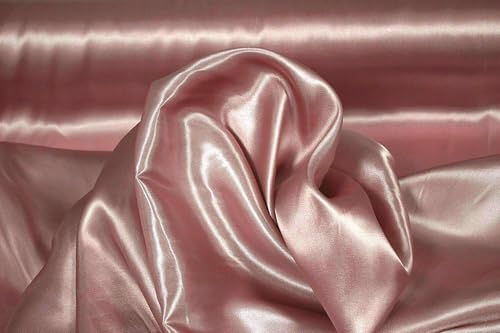 Stoff-Kollektion - Satin Stoff Meterware aus Polyester - Polyestersatin Glänzend & Doppelseitig 150cm breit – Ideal zum Nähen von Kostümen, für Bekleidung, als Dekostoff etc. (Altrosa) von STOFF-KOLLEKTION