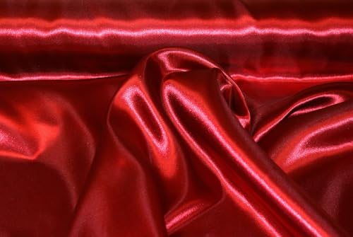 Stoff-Kollektion - Satin Stoff Meterware aus Polyester - Polyestersatin Glänzend & Doppelseitig 150cm breit – Ideal zum Nähen von Kostümen, für Bekleidung, als Dekostoff etc. (Bordeaux) von Stoff-Kollektion