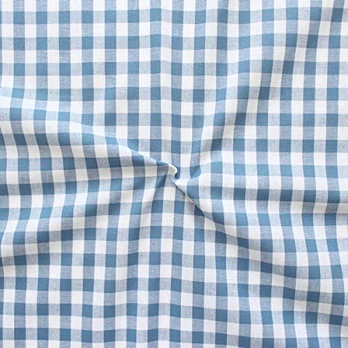 STOFFKONTOR 100% Baumwollstoff Stoff Züchen Vichy Karo groß - Öko-Tex Standard 100 - Meterware, jeans-blau weiss - zum Nähen von Bekleidung, Vorhängen, Bettwäsche, Dekorationen uvm. von STOFF KONTOR