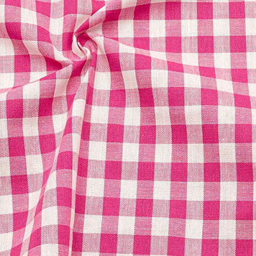 STOFFKONTOR 100% Baumwollstoff Stoff Züchen Vichy Karo groß - Öko-Tex Standard 100 - Meterware, pink weiss - zum Nähen von Bekleidung, Vorhängen, Bettwäsche, Dekorationen uvm. von STOFF KONTOR