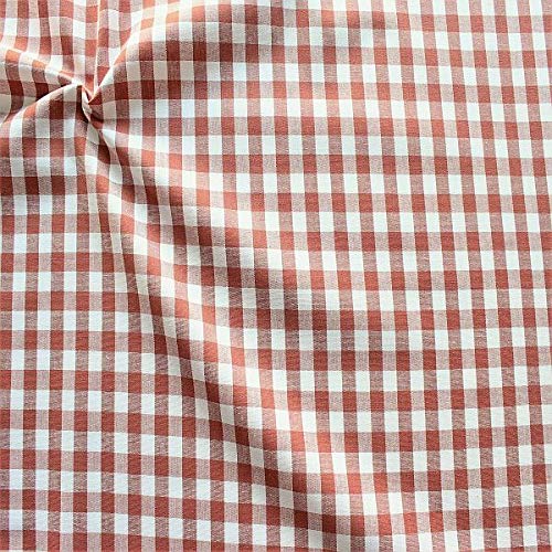 STOFFKONTOR 100% Baumwollstoff Stoff Züchen Vichy Karo groß - Öko-Tex Standard 100 - Meterware, rost-braun weiss - zum Nähen von Bekleidung, Vorhängen, Bettwäsche, Dekorationen uvm. von STOFF KONTOR