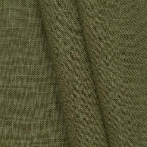 STOFFKONTOR 100% Leinenstoff - edler Naturstoff - vorgewaschen - Meterware, Farbe Khaki-Grün - zum Nähen von Kleidern, Röcken, Trachtenmode von Stoff Kontor
