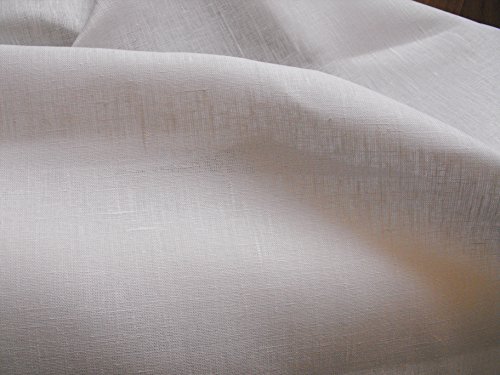 Stoff Kontor STOFFKONTOR 100% Leinenstoff - edler Naturstoff - vorgewaschen - Meterware, Weiss - zum Nähen von Kleidern, Röcken, Trachtenmode von Stoff Kontor