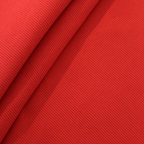 STOFFKONTOR Baumwoll Bündchenstoff Doppelripp - Öko-Tex Standard 100 - Schlauchware - Meterware, rot - zum Nähen von Sweatshirts, Kleidern uvm. von STOFF KONTOR