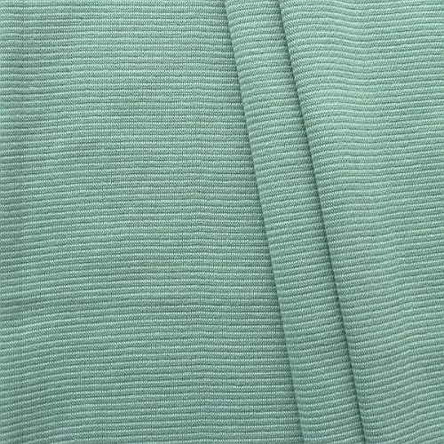 STOFFKONTOR Baumwoll Bündchenstoff Stoff Ringel Mini glatt - Schlauchware - Meterware, Farbe Mint-Türkis - Öko-Tex Standard 100 - zum Nähen von Sweatshirts, Kleidern, uvm. von STOFF KONTOR