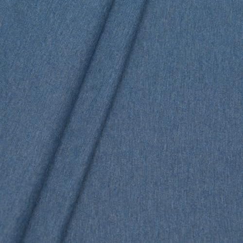 STOFFKONTOR Baumwoll Bündchenstoff glatt - Schlauchware - Meterware, Farbe Indigo-Blau meliert - Öko-Tex Standard 100 - zum Nähen von Sweatshirts, Kleidern uvm. von STOFF KONTOR