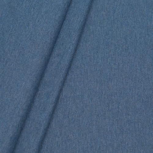 STOFFKONTOR Baumwoll Bündchenstoff glatt - Schlauchware - Meterware, Farbe Indigo-Blau meliert - Öko-Tex Standard 100 - zum Nähen von Sweatshirts, Kleidern uvm. von STOFF KONTOR