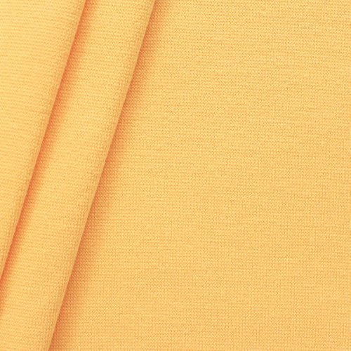 STOFFKONTOR Baumwoll Bündchenstoff glatt - Schlauchware - Meterware, gelb - zum Nähen von Sweatshirts, Kleidern uvm. von STOFF KONTOR