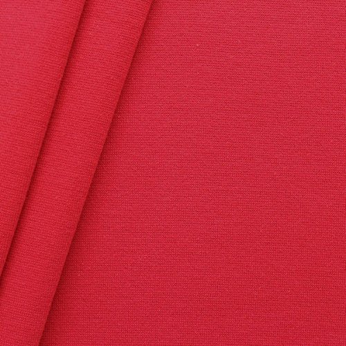 STOFFKONTOR Baumwoll Bündchenstoff glatt - Schlauchware - Meterware, rot - zum Nähen von Sweatshirts, Kleidern uvm. von STOFF KONTOR