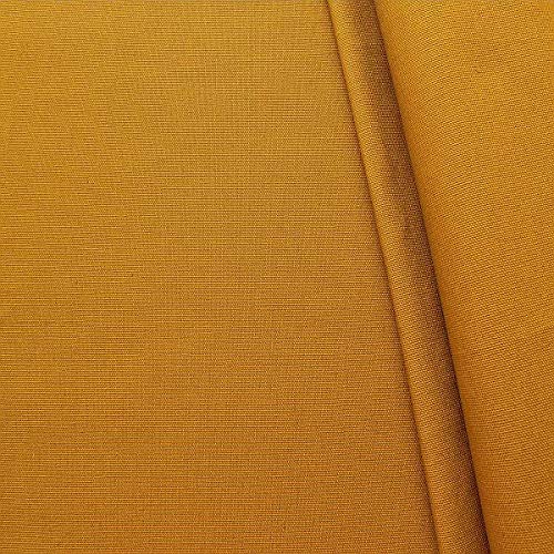 STOFFKONTOR Baumwolle Canvas - Meterware, curry-gelb - zum Nähen von Bekleidung, Bettwäsche, Dekoration uvm. von Stoffkontor