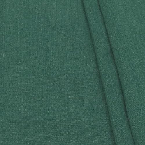 STOFFKONTOR Baumwolle Polyester Canvas Stoff schwere Qualität - Meterware, Farbe Petrol-Grün meliert - zum Nähen von Vorhängen, Tischwäsche, Dekoration UVM. von STOFF KONTOR