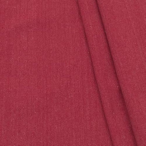 STOFFKONTOR Baumwolle Polyester Canvas Stoff schwere Qualität - Meterware, Farbe Rot meliert - zum Nähen von Vorhängen, Tischwäsche, Dekoration UVM. von STOFF KONTOR