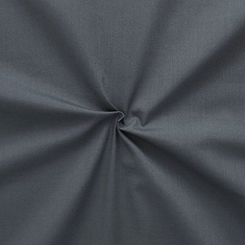 STOFFKONTOR Baumwolle Polyester wie Batist Stoff - Öko-Tex Standard 100 - Meterware, dunkel-grau - zum Nähen von Dirndl, Bettwäsche, Hemden, Blusen, Dekorationen uvm. von STOFF KONTOR