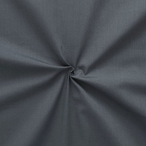 STOFFKONTOR Baumwolle Polyester wie Batist Stoff - Öko-Tex Standard 100 - Meterware, dunkel-grau - zum Nähen von Dirndl, Bettwäsche, Hemden, Blusen, Dekorationen uvm. von Stoffkontor