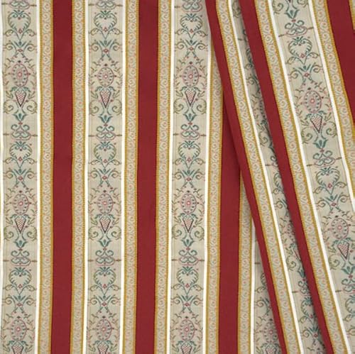 STOFFKONTOR Jacquard Dekostoff Meterware zum Nähen, Farbe Rot- 140 cm Breit, 50% Baumwolle, 50% Polyester, Eleganter Stoff mit Biedermeier Streifen 310g / Lfm von Vorhängen, Dekorationen uvm. STOFFKONTOR Jacquard Dekostoff Meterware zum Nähen, Farbe Rot- 140 cm Breit, 50% Baumwolle, 50% Polyester, Eleganter Stoff mit Biedermeier Streifen 310g / Lfm von Vorhängen, Dekorationen uvm. von STOFF KONTOR
