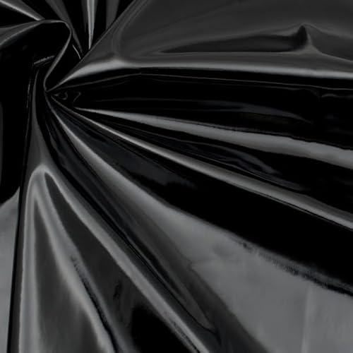 STOFFKONTOR Lackstoff Meterware in Schwarz - Öko-Tex Standard 100 - Leicht quer-elastisch, 137 cm breit, ca. 315 g/lfm, Stoff-Geweberücken in weiß STOFFKONTOR Lackstoff Meterware in Schwarz - Öko-Tex Standard 100 - Leicht quer-elastisch, 137 cm breit, ca. 315 g/lfm, Stoff-Geweberücken in weiß von STOFF KONTOR