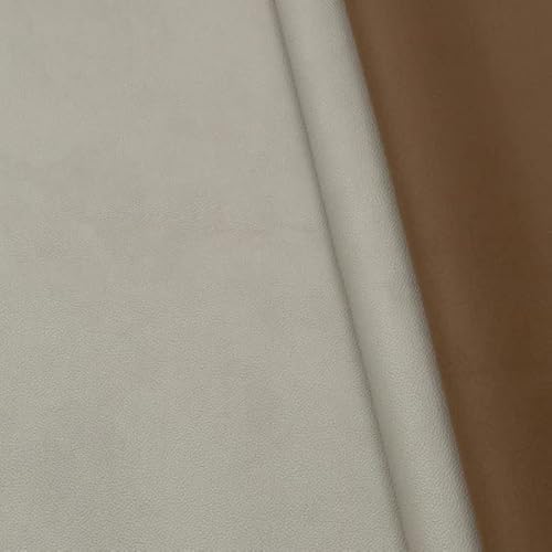 STOFFKONTOR Microfaser Polsterstoff Lederoptik Stoff - Meterware, Farbe Hell-Grau - für Polsterarbeiten, Kissen, Taschen, etc. von STOFF KONTOR