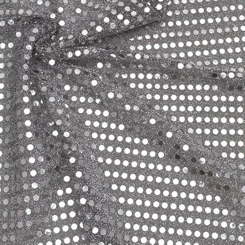 STOFFKONTOR Paillettenstoff Stoff - Meterware, Farbe Silber - zum Nähen von Bekleidung, Tischdeko, Karneval, Dekorationen usw. STOFFKONTOR Paillettenstoff Stoff - Meterware, Farbe Silber - zum Nähen von Bekleidung, Tischdeko, Karneval, Dekorationen usw. von Stoff Kontor