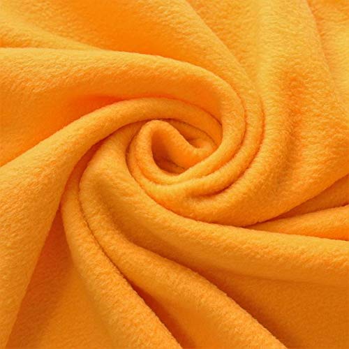 STOFFKONTOR Polar Fleece Stoff Meterware, Fleecestoff zum Nähen mit Antipilling Eigenschaften - Orange-Gelb von STOFF KONTOR