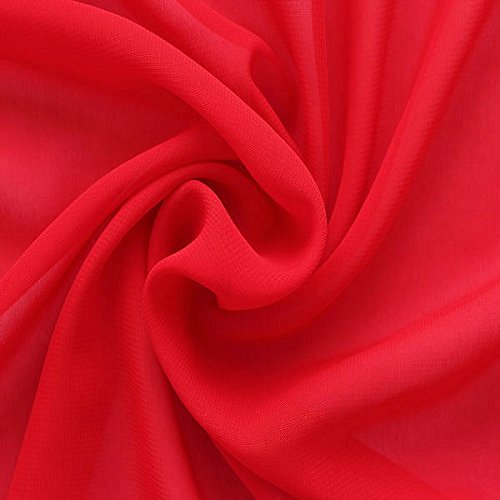 STOFFKONTOR Polyester Chiffon Stoff - Meterware, Farbe Rot - zum Nähen von Bekleidung, Schleiern, Dekorationen usw. von STOFF KONTOR