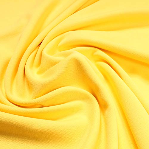 Stoff am Stück 0,5 Meter Stoff Baumwolle Interlock Jersey gelb T-Shirt Tricot weich dehnbar von STOFFAMSTÜCK
