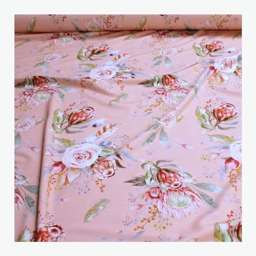 Stoff am Stück 0,5 Meter Stoff Viskose Elastan Single Jersey lachs Artischocke dehnbar fließend fallend digital bedruckt Artischockenblüte Blume Stoff am Stück 0,5 Meter Stoff Viskose Elastan Single Jersey lachs Artischocke dehnbar fließend fallend digital bedruckt Artischockenblüte Blume von STOFFAMSTÜCK