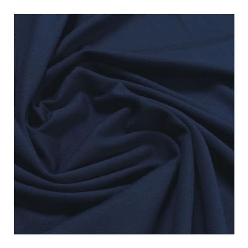 Stoff am Stück Stoff Baumwolle Elastan Single Jersey dunkelblau T-Shirt Tricot weich dehnbar von STOFFAMSTÜCK