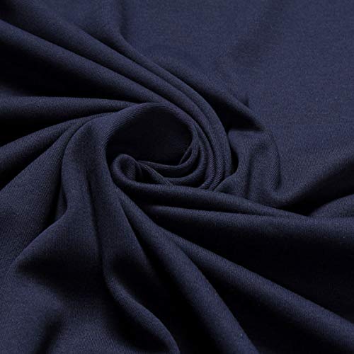 Stoff am Stück Stoff Baumwolle Interlock Jersey dunkelblau T-Shirt Tricot weich dehnbar von STOFFAMSTÜCK