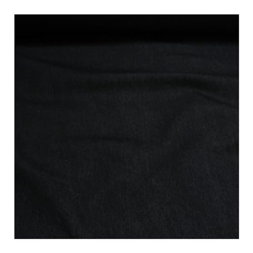 Stoff am Stück Stoff Baumwolle Köper Jeans schwarz 9 oz vorgewaschen Jeansstoff Denim weich von STOFFAMSTÜCK