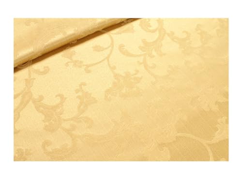 Stoff am Stück Stoff Baumwolle Polyester Jacquard gold Ranke Ton in Ton 280 cm breit von STOFFAMSTÜCK