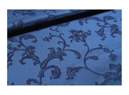 Stoff am Stück Stoff Baumwolle Polyester Jacquard marine Ranke dunkelblau 280 cm breit blau Stoff am Stück Stoff Baumwolle Polyester Jacquard marine Ranke dunkelblau 280 cm breit blau von STOFFAMSTÜCK