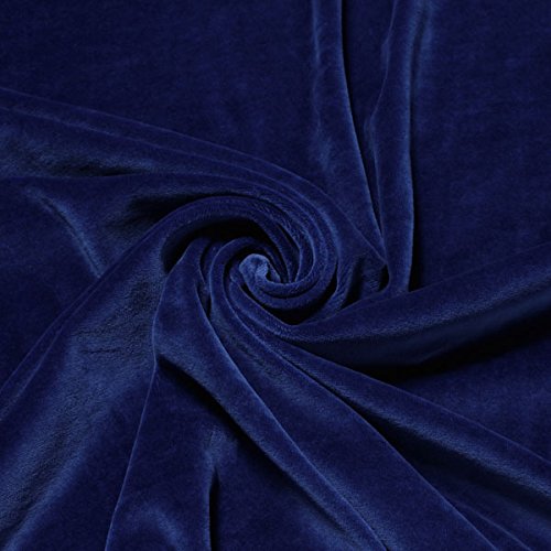 Stoff am Stück Stoff Baumwolle Polyester Nicki kobaltblau Nicky weich von STOFFAMSTÜCK