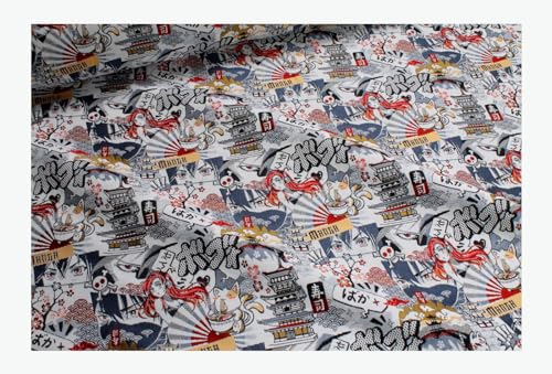 Stoff am Stück Stoff Polyester Baumwolle Gobelin Anime blickdicht Dekostoff Japan Comic Manga Comics von STOFFAMSTÜCK