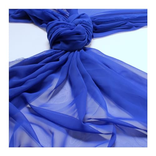 Stoff am Stück Stoff Polyester Chiffon kobaltbau transparent leicht weich fallend blau von STOFFAMSTÜCK
