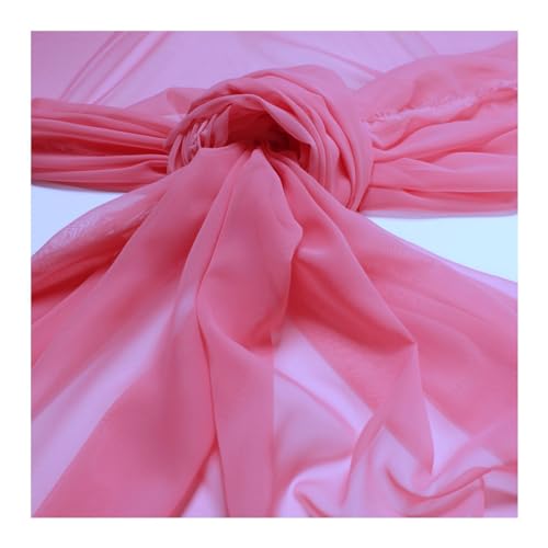 Stoff am Stück Stoff Polyester Chiffon rosa transparent leicht weich fallend von STOFFAMSTÜCK