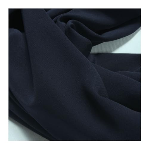 Stoff am Stück Stoff Polyester Crêpe de Chine sehr leicht dunkelblau knitterarm von STOFFAMSTÜCK