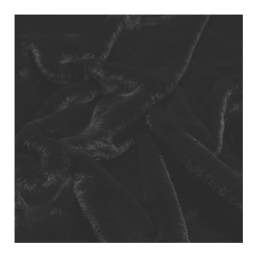 Stoff am Stück Stoff Polyester Fell schwarz 1,5 cm Flor Fellimitat Fellstoff Webpelz weich leicht glänzend von STOFFAMSTÜCK