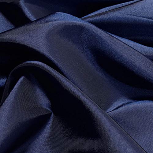 Stoff am Stück Stoff Polyester Kleidertaft marine Taft dezenter Glanz dunkelblau von STOFFAMSTÜCK