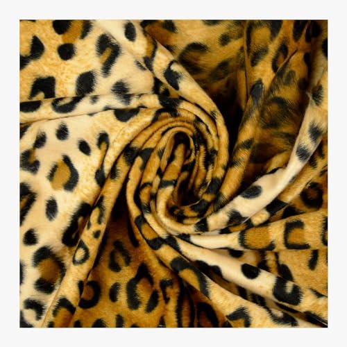 Stoff am Stück Stoff Polyester Plüsch Leopard Fellimitat Fell Safari velboa Imitat von STOFFAMSTÜCK