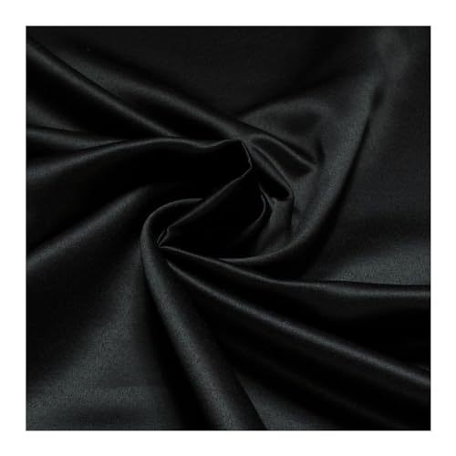 Stoff am Stück Stoff Polyester Satin schwarz breit 330 cm breit überbreit von STOFFAMSTÜCK